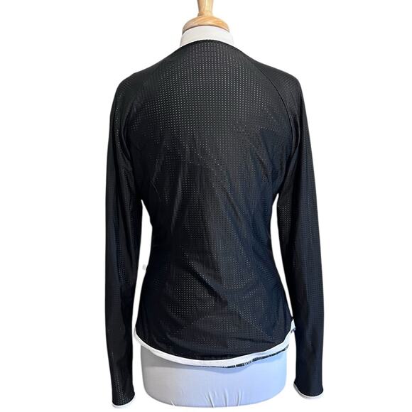 Lululemon Jacket Women's 10 Reversible Find Your Bliss Zip Black Heat Wave Mesh - Picture 8 of 10